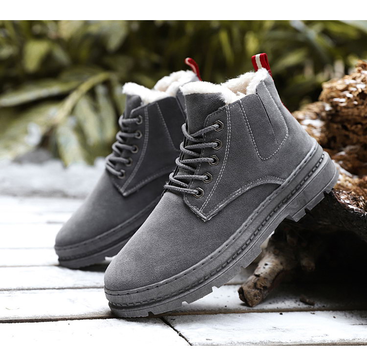 Giày cotton mùa đông nam cộng với nhung nam giày tuyết nam dây thun nam ở cao giúp làm dày giày cotton ngắn ấm giầy thể thao nam bitis