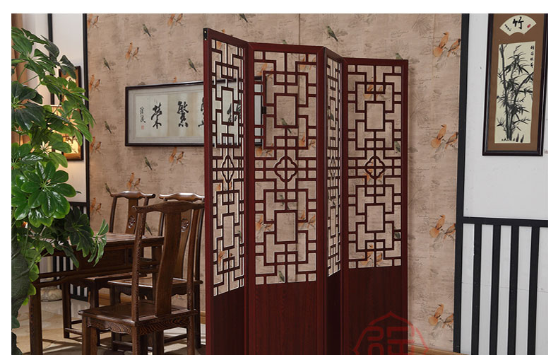Vách ngăn thời trang phòng khách hiên mới Trung Quốc retro phòng ngủ di động gấp đôi màn hình đơn giản hiện đại gỗ rắn - Màn hình / Cửa sổ vách gỗ ngăn phòng
