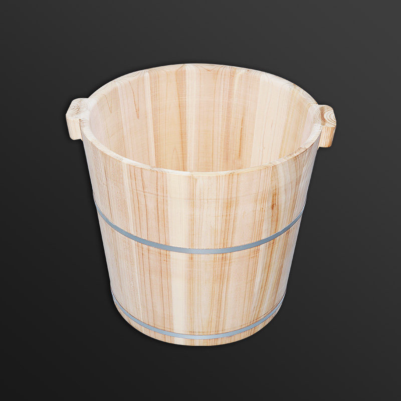 无油漆香杉原木成人老人足浴泡脚洗脚养生木桶手工桶高35\38cm