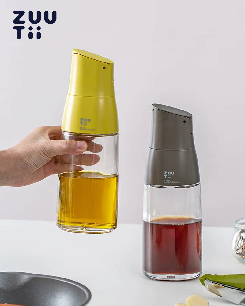 zuutii Canada glass oil pot kitchen home soy sauce vinegar sauce bottle automatic opening and closing without hanging oil and leakage