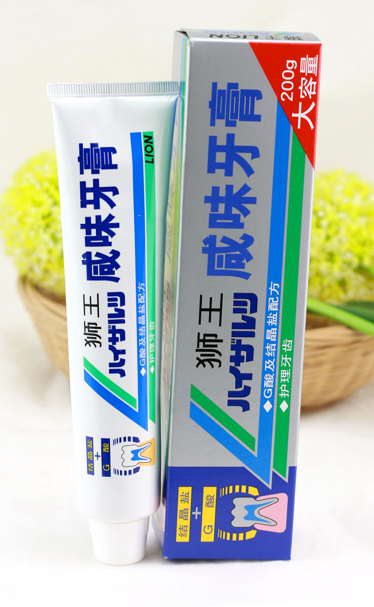 LION lion king salty toothpaste 200g crystal salt bodybuilding to consolidate gingival destains light and thin lotus with large capacity to import