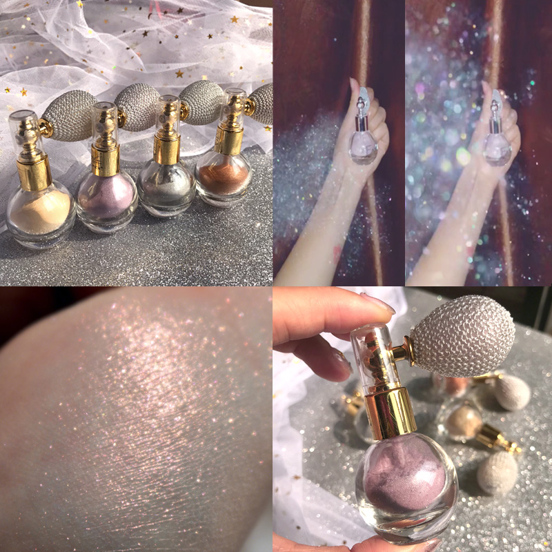 Douyin Greek goddess glitter spray shiny high gloss powder body facial eye shadow brightening pearlescent airbag glitter powder