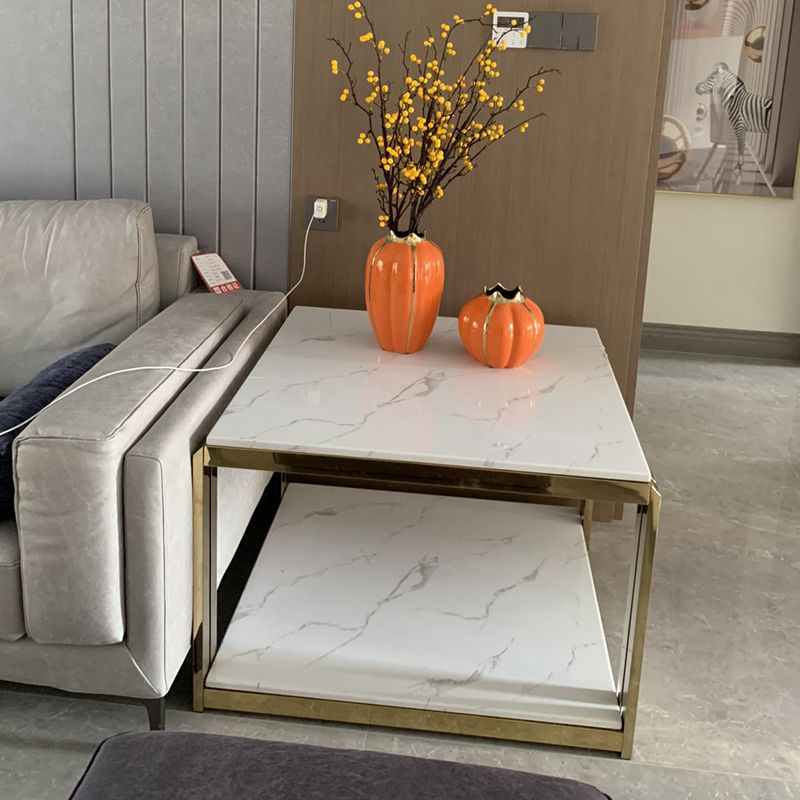 Light extravagant wood stainless steel marble rockboard corner a few Nordic golden modern minimalist living-room sofa side cabinet edge a few 