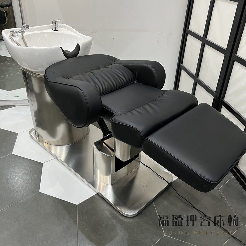 Electric Lifting Hairdresseshop Shampoon Bed Hair Salon Special Half Lying Beauty Hair Washing Hair Bed Ceramic Basin Beauty Salon Flush Bed