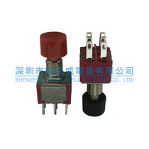 Original Taiwan Xinghan SH dual-channel dual-pole DPDT button jog switch 6-foot silver-plated reset red black hat P8702