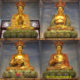 Three Treasures Buddha Statues: Medicine Buddha, Amitabha Buddha, Sakyamuni Buddha, Ananda, Kasyapa, Resin Fiberglass Copper Sculpture Ornaments