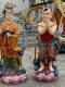 Lucky Dragon Girl Buddha Statue, Boy and Girl, Golden Boy and Jade Girl Taoist Resin Fiberglass Cast Copper Ornament