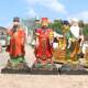 Three Stars of Fortune and Longevity God Statue: Stars of Fortune, Stars of Longevity, Stars of Good Fortune, Antarctic Immortal, Resin, Fiberglass, Wood Carving, Cast Bronze Ornament