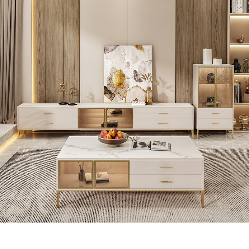 Italian minimalist luxury TV cabinet tea combined modern minimalist style small living room storage cabinet