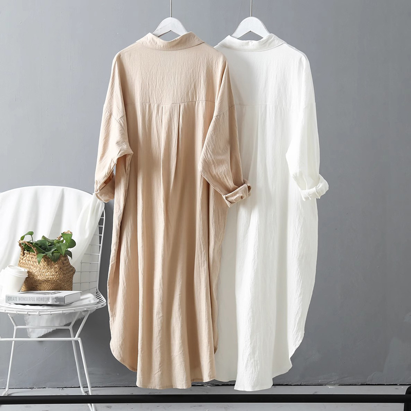Mid-Length Over-The-Knee Sun Protection Shirt Jacket for Women, Spring and Summer Thin Korean Style Design, Loose and Lazy Style Dress