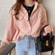 Denim shirt women's spring new college style long-sleeved design niche top fashion student thin white shirt