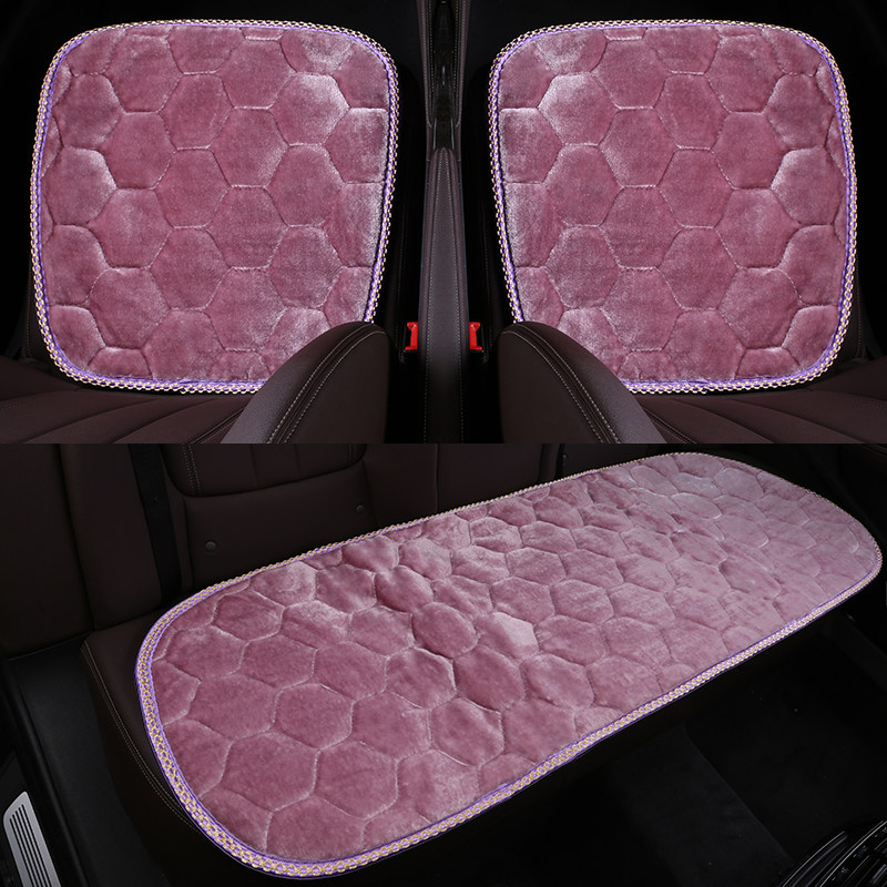 Winter short plush car cushion single sheet free of backrest non-slip anti-slip three sets winter warm universal car seat cushion