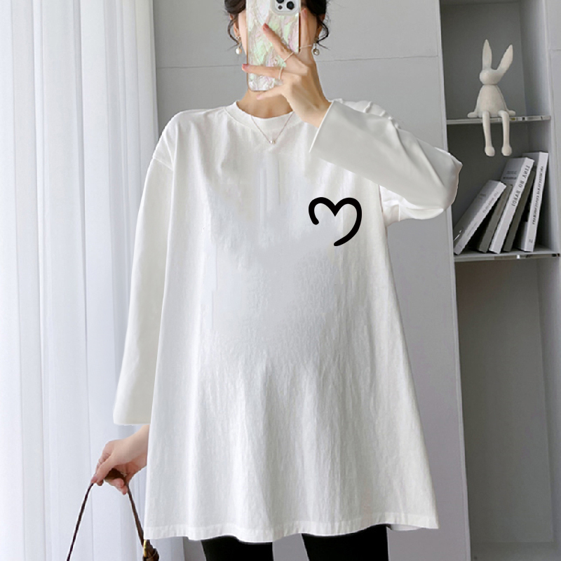 Maternity Wear Long-Sleeved T-Shirt for Women, Pure Cotton, Loose-Fitting Inner Layer for Autumn, Thin Spring and Autumn Style, Korean Style Plus Size Top for Women Maternity Wear Long-Sleeved T-Shirt for Women, Pure Cotton, Loose-Fitting Inner Layer for Autumn, Thin Spring and Autumn Style, Korean Style Plus Size Top for Women