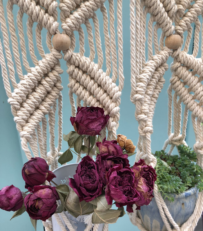 Tấm thảm hoa treo tường dây thừng dệt tay trang trí tường trang trí vật liệu dệt tay gói - Tapestry thảm treo tường