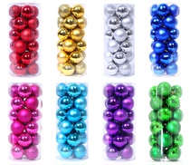 4cm6cm8cm Christmas ball Christmas Tree decoration color ball bright ball electroplated ball Festival pendant barrel ball