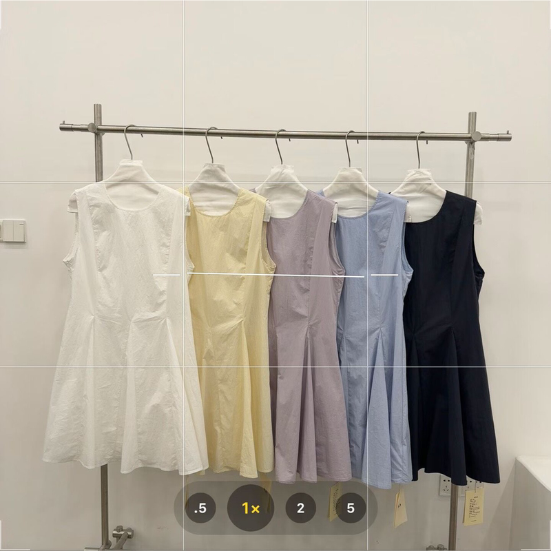 H.H Original Women's Multi-Color Minimalist Style Sleeveless Vest Dress, Summer Elegant Waist-Cinching Slimming Mid-Length Dress