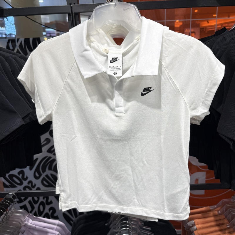 Nike Autumn Women's Simple and Versatile Short-Sleeve Lapel Top Sports Polo Shirt Ih8503-133 Nike Autumn Women's Simple and Versatile Short-Sleeve Lapel Top Sports Polo Shirt Ih8503-133