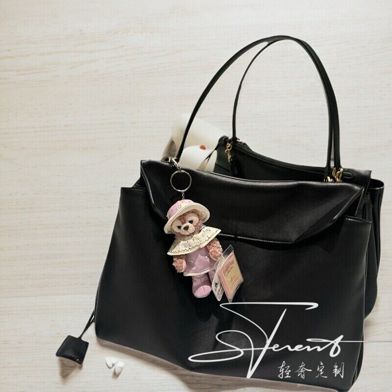 High-End Imported Genuine Leather Lock Buckle Underarm Bag, Single Shoulder Crossbody Commuter Laptop Bag, Large Capacity Tote Bag