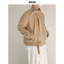DAZO Port Wind Retro short jacket Male loose 100 lap design sensation Leisure collar jacket Korean version Trend