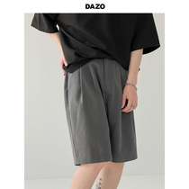 DAZO Casual Shorts Male Loose Tide Summer 50% Pants Thin Korean version Trend pure outside wearing pants straight cylinder