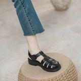 Сандалии, летняя обувь, универсальные слайдеры, плетеные тапочки на платформе, из натуральной кожи