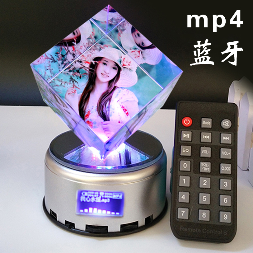Creative Lantern Rotating Bluetooth Custom Photo Crystal Rubik's Cube Music Box Music Box Girls Children's Birthday Gift