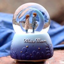 Creative lanterns floating Snow White Moonlight Lovers glass crystal ball music box ornaments girls childrens birthday gifts
