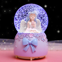 Creative Lantern Floating Snowflake girl heart flower and Angel glass crystal ball music box girl childrens birthday gift