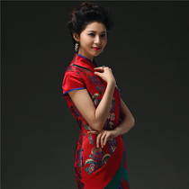  Huafen wedding dress Yunjinoriginal cheongsam Tailor-made brocade Yunjin stitching handmade high-end cheongsam
