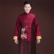  Huafen Chinese wedding dress custom lion hydrangeamens Chinese wedding dress robe jacket mens clothing