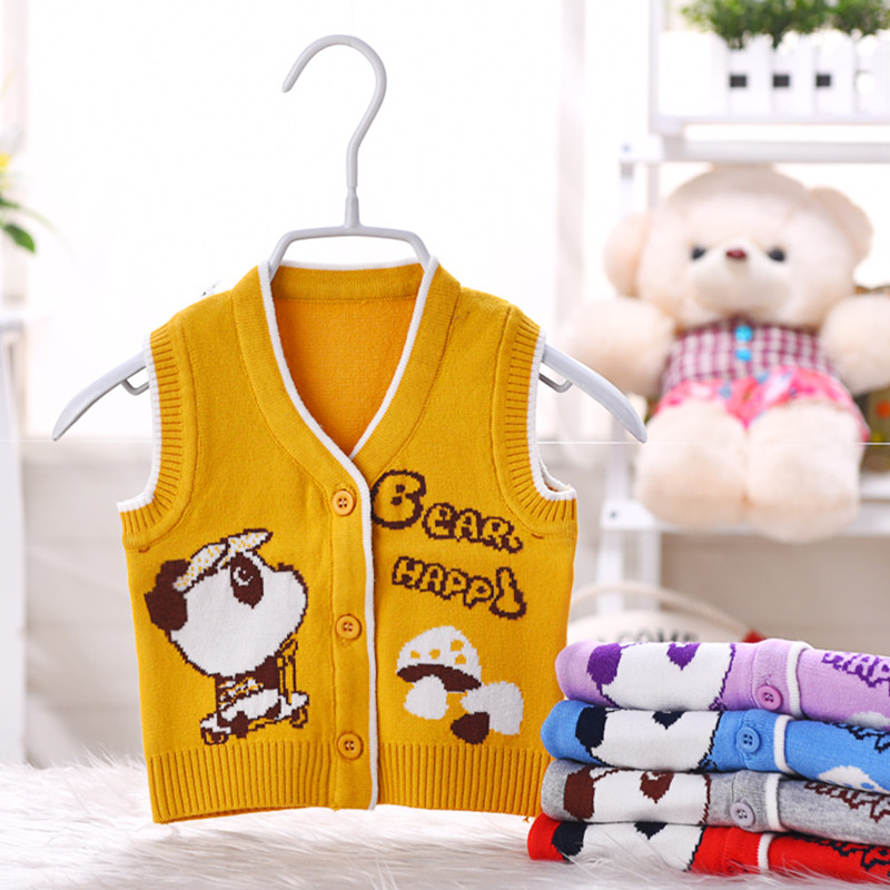 Baby vest men and women spring and autumn baby cotton wool vest knitwear horse clip newborn clothes shawl sweater