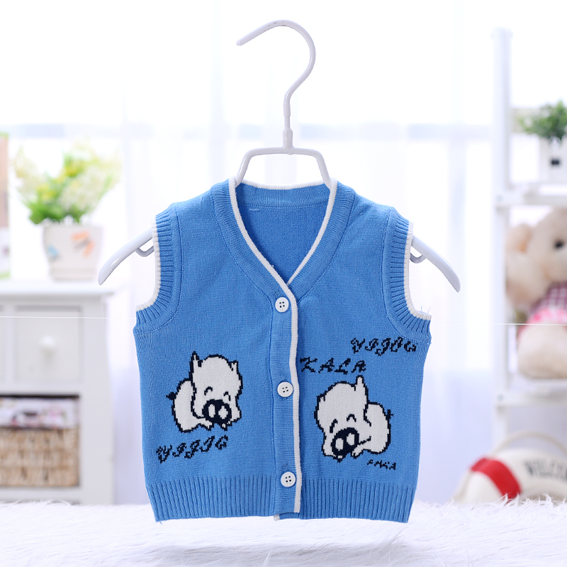 Đặc biệt hàng ngày mùa xuân và mùa thu bé vest cotton vest vai nam giới và phụ nữ bé áo len áo len cardigan sơ sinh vest