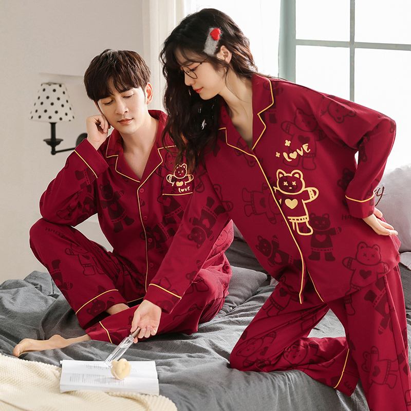 2 Sets of Wedding Pajamas for Newlyweds, 2026 Year of the Horse Red Zodiac Year Pure Cotton Home Wear for Men and Women