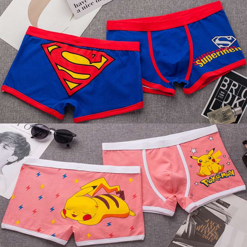 Men's Cartoon Underwear, Pure Cotton Shorts, Anime Youth Breathable Boxer Briefs, Boys' Students' Cute and Stylish Underpants