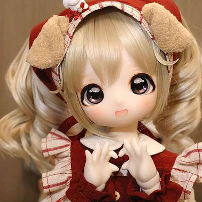 bjd doll 4-point Bear girl Bear Egg 2D cartoon egg egg body sd doll mmd cute maid set