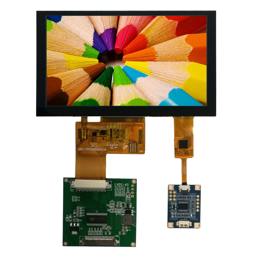 Hot selling 5 inch RGB LCD screen 800x480 resolution IPS full viewing angle optional board capacitive touch screen