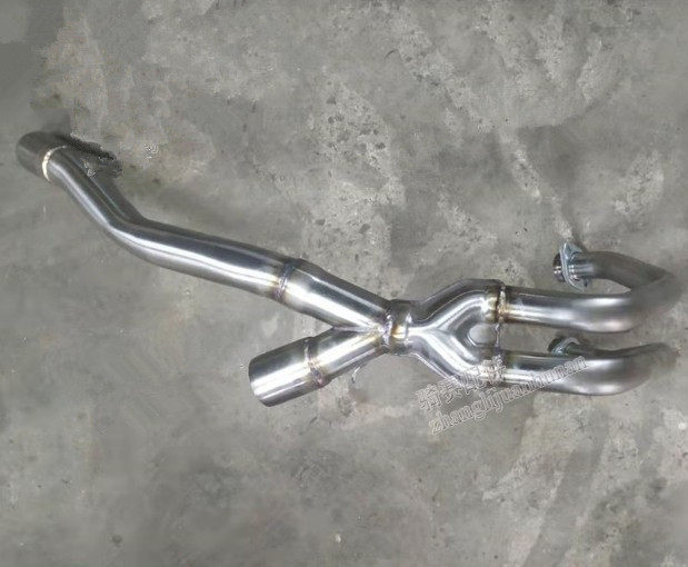 Road race Garnons N19 Street sports car retrofitted stainless steel double exhaust pipes apply Vegetable Flowers Snake Country Four Imitation locomotives