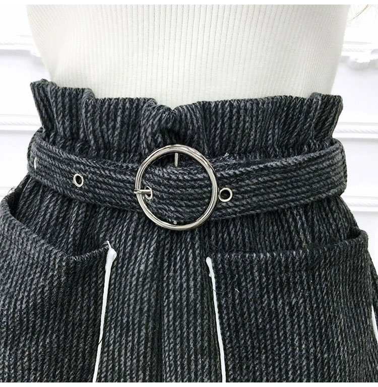 Quần short len ​​nữ mùa thu đông 2018 mới mặc một chiếc quần ống rộng phiên bản Hàn Quốc của quần lửng ống rộng eo thon hoang dã quần đùi cạp cao