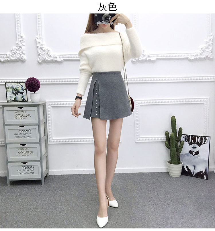 Quần short len ​​của phụ nữ mùa thu đông Các mẫu mặc mùa đông eo cao rộng chân rộng hoang dã dày quần ống quần quần quần len quần sooc bò nữ