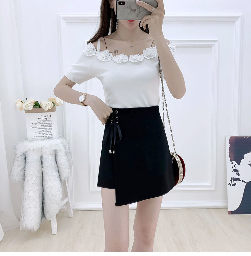 Đầm giả nữ hai dây eo cao hè 2019 phiên bản Hàn Quốc mới khâu không đều chẻ xẻ Một chữ váy chân váy rộng - Quần short quần short thun nữ