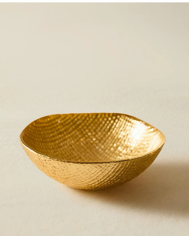 Zarahome Gold Glass Bowl Salad Bowl Fruit Mixing Bowl Tableware 15X15X5Cm Zarahome Gold Glass Bowl Salad Bowl Fruit Mixing Bowl Tableware 15X15X5Cm