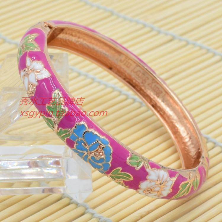 2018 new cloisonne vòng đeo tay nữ phong cách quốc gia cao cấp đồ trang sức thời trang hoa mẫu đơn hoa bracelet nhà máy trực tiếp