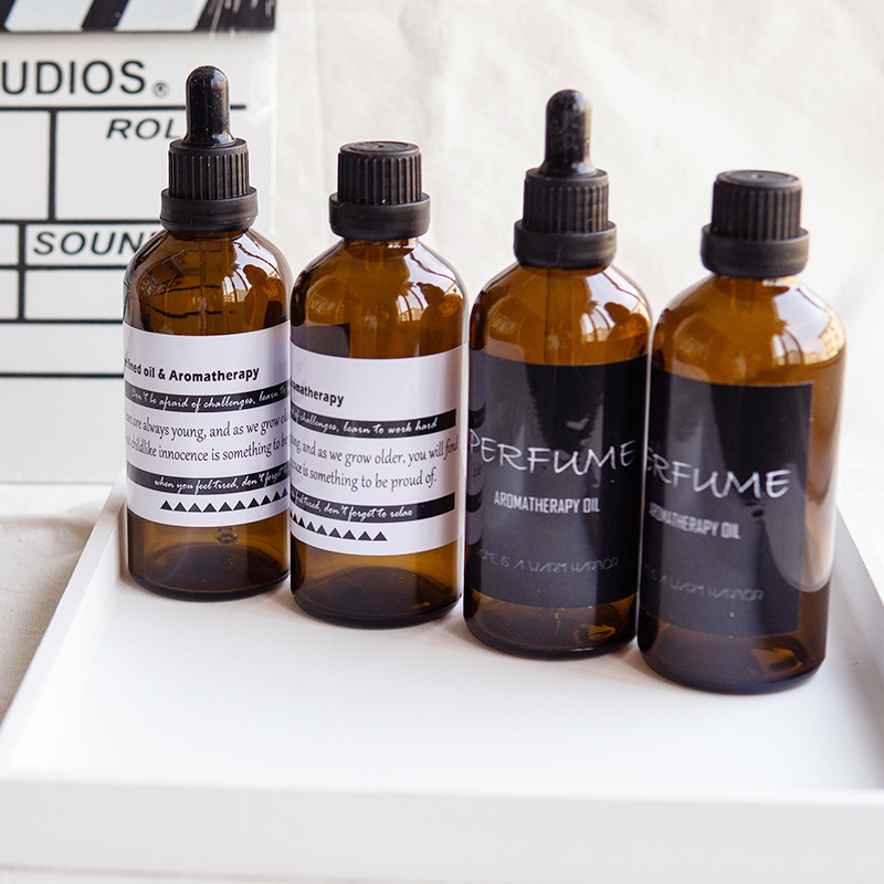 ins tea brown fragrant lavender essential oil bottle air bottle cosmetic perfume small empty bottle glass split bottle dropper split