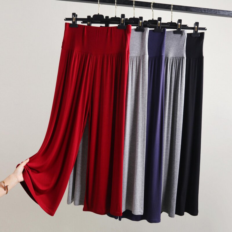 Straight Drum Pants Woman summer Modale casual High waist pendant with wide leg pants loose Thin Ice Silk 90% Tug Long Pants
