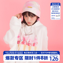 HTCU dream ice cream cotton floral sugar printed acrobats lovers casual loose even hat hoodie hip hop card