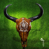 Cow skull decorative crafts yak skull decorative specimen wall hanging Tibetan area specimen characteristic wall decoration real cow skull