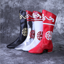 Mongolian Boots Lady Adult New Everyday Folk Wind White Medium-high Cylinder Mongolian Dance Performance Red Shoes