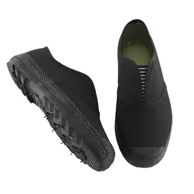 Old Beijing black cloth shoes Canvas casual dad shoes work shoes non-slip wear-resistant labor insurance shoes breathable construction site work shoes
