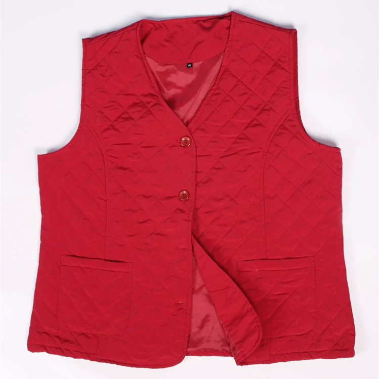 Đàn ông và phụ nữ trung niên vest mùa xuân và mùa thu mẹ đầm cổ chữ V cộng với phân bón XL vest vai mỏng vest