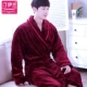 Bộ đồ ngủ ngủ màu trắng khách sạn quần áo đôi mùa thu và mùa đông dày flannel áo choàng tắm dài tay nam và nữ lông cừu san hô nhà váy ngủ nam mùa đông